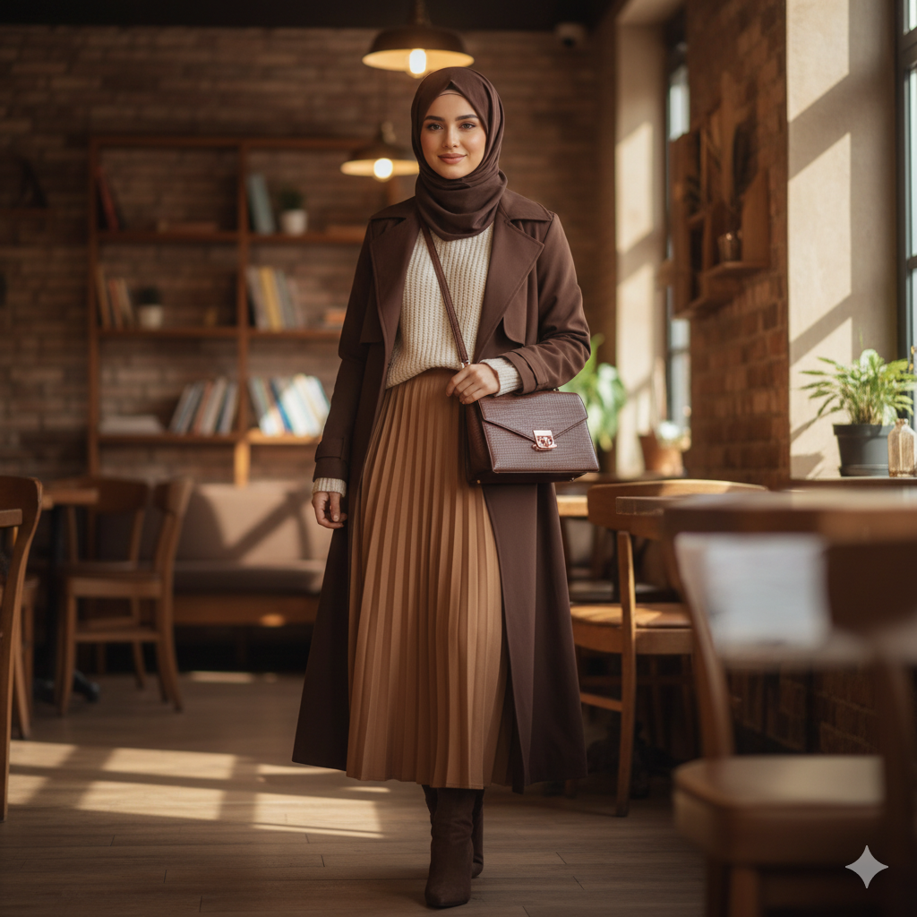 OOTD Hijab Dark Choco: Tampil Hangat, Elegan & Super Instagrammable!